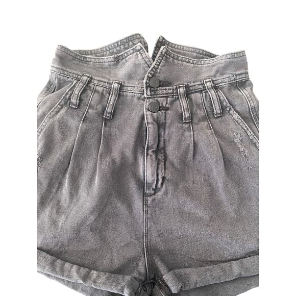URBAN OUTFITTERS BDG BLACK HIGH WAIST FOLDOVER SHORTS SIZE 24 - Picture 3 of 7